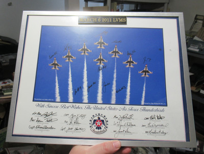 2011 USAF Thunderbirds FULL TEAM Signed Framed Photo, LVMS, March 6, Authentic