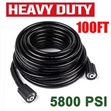 100 FT High Pressure Washer Hose 5800 PSI M22-14MM Power Washer Extension Hose