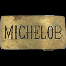 Brass Michelob Beer Brewery Drinking Drinker Bar Bartender 70s Vtg Belt Buckle