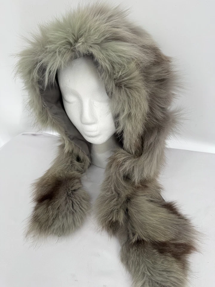 Vintage Genuine Soft Luxurious Fox Fur Hood Hat Head Scrarf Wrap Made In Canada - Image 2 of 4