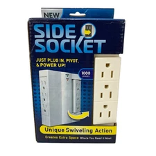 Side Socket Swivel Power Strip Surge Protector Electric Outlet Slim Space Saver