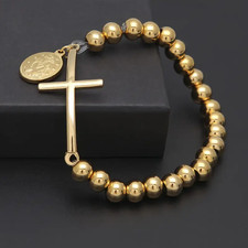 1pc bracelet for men and women round bead 8mm stainless steel universal jewelry