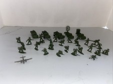 Vintage Plastic Green Army Men Trucks Plane Lot of 30 Plus Original 1  