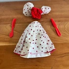 Vintage 1983 Loving You Barbie Valentine Dress Red Hearts Outfit Accessories