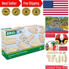 16-Piece Eco-Friendly Wooden Train Expansion Set - Perfect for Imaginative Play