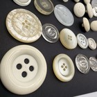 Vtg To Now Button Lot Of 75 Mostly White Plastic Clear Coat Large Honeycomb Dome — photo 8