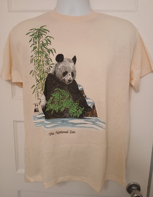 Vtg 80s National Zoo Panda T Shirt Single Stitch Adult L