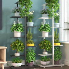 7 Tier 8 Pots Metal Plant Shelf Rack Display Stand Multiple Flower Pot Holder UK