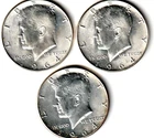 3-1964 KENNEDY HALF DOLLARS