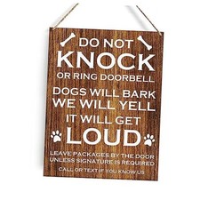 Do Not Knock or Ring Door Bell Sign Dog Lovers Signs Wall Decor Rustic Do KNOCK