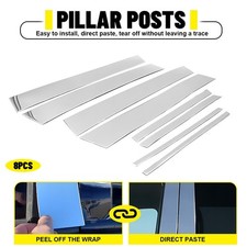 8pcs Pillar Post Door Window Trim For 2013 2014 2015-2018 Toyota Rav4 Chrome Exd
