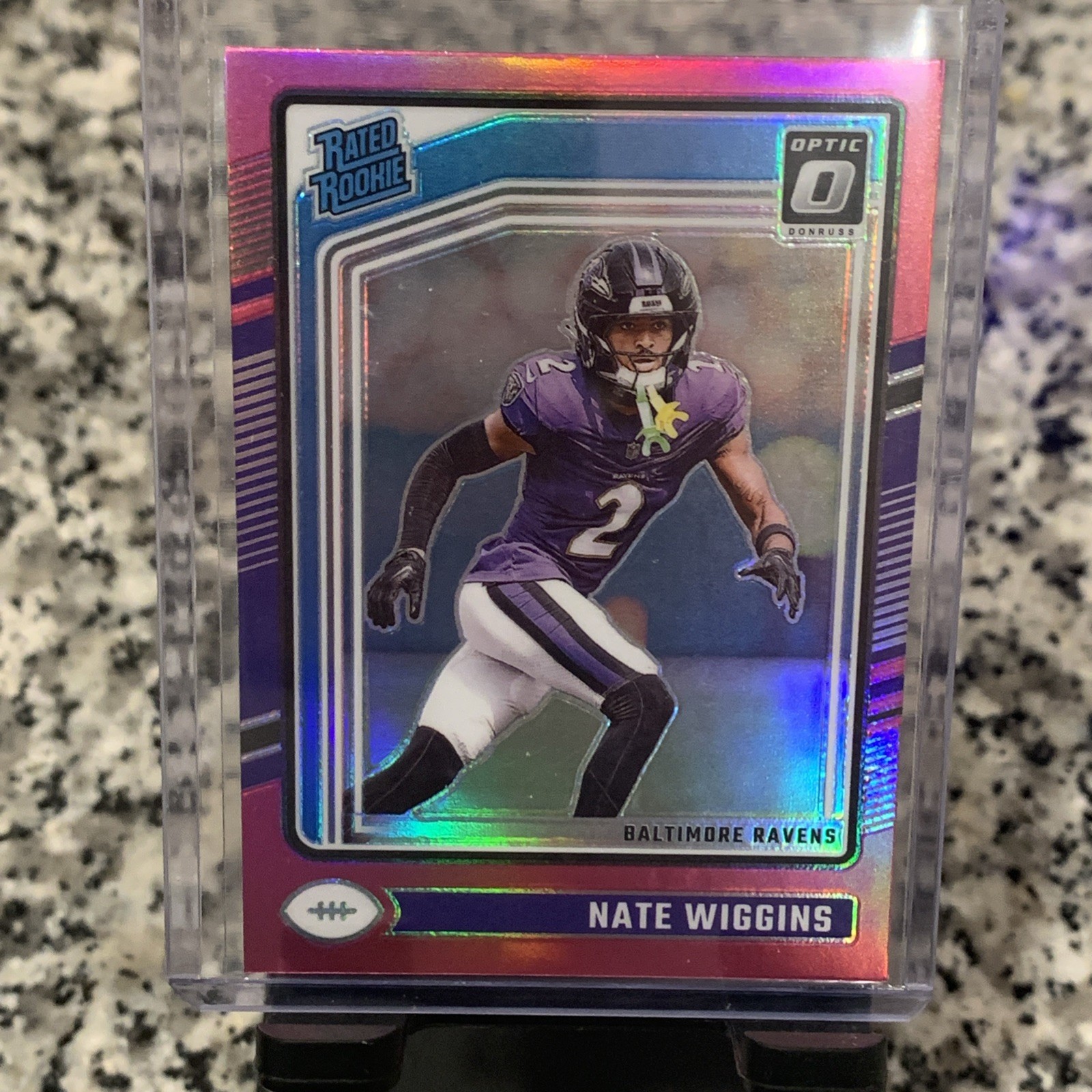 2024 Donruss Optic Nate Wiggins Pink Holo Rated Rookie RC #281 Ravens