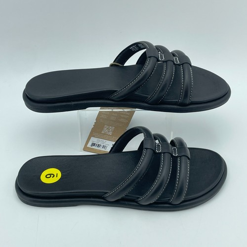 OLUKAI Tiare Slide Sandals Women Size 9 Black Triple Strap Cushioned Footbed NEW - Picture 3 of 8