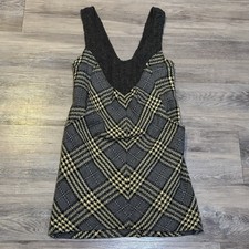 Free People wool blend houndstooth check print tunic sweater dress size 4