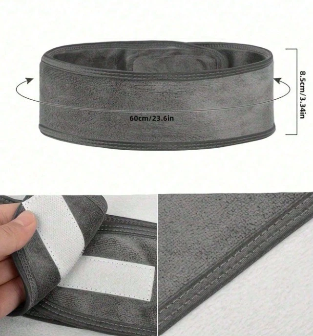 Diadema Spa Antideslizante Ajustable 2 Piezas - Banda Ancha Suave para Maquillaje y Cuidado de la Piel -NUEVA Foto 2 de 4