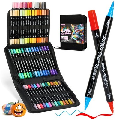 Acrylstifte für Steine Wasserfest 60 Farben 16mm Dual Tip feine Spitze und Pi...