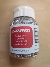 SRAM Cable End Crimps 1.8mm, 500-Count Jar NEW