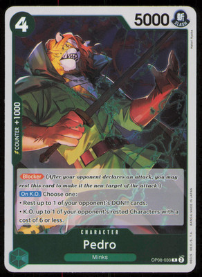 Pedro OP08-030 R Foil Rare Two Legends One Piece Card Game NM