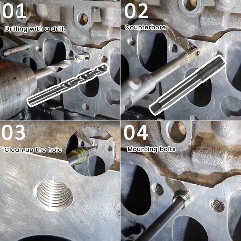 Universal Head Bolt Thread Repair Kit 35119S for Honda Toyota Cadillac M11X1.5