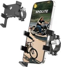Bike Motorcycle Phone Mount,Aluminum Bike Phone Holder Handlebar [Anti-Shake],36