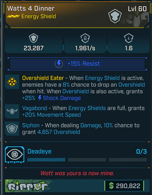Borderlands 4 OP  WATTS 4 DINNER  SHIELD VEGABOND 10% SIPHON   PC/XBOX/PS4/PS