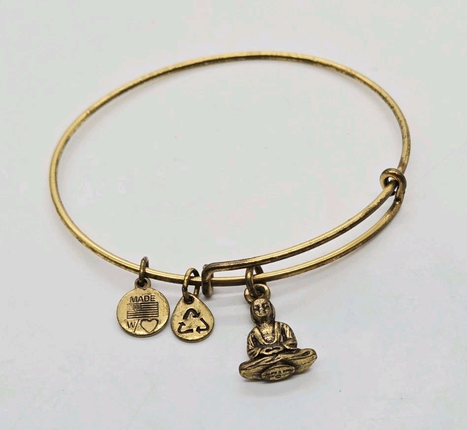Alex and Ani Bracelet Buddha Charm Gold tone One Size OSFM