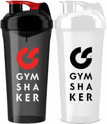2er Sparset - Premium Protein Shaker Schwarz & Weiß | GYMSHAKER