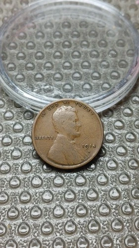 1914 S Lincoln Wheat Cent Penny F Fine Scratch                              D118