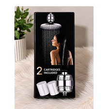 Chrome Shower Filter Screw-In with 2 Replacement Cartridges