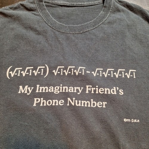 Humor Mathe T-Shirt Herren Größe M My Imaginary Friend - Bild 1 von 7