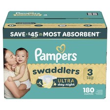 Pampers Swaddlers Ultra Size 3 Diapers 180 Ct Overnight Day Night Baby