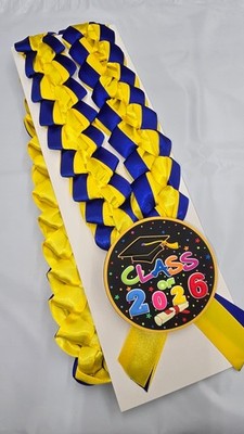 Graduation Ribbon Lei 18'' inches or 22'' inches with Pin 2026 - Pick your Color