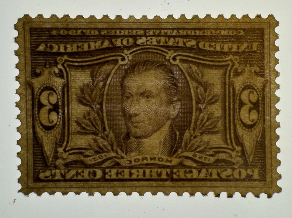 US #325 1904 3c violet Monroe “Louisiana Purchase” issue MLH/VF;  $65 SCV - Image 3 of 3