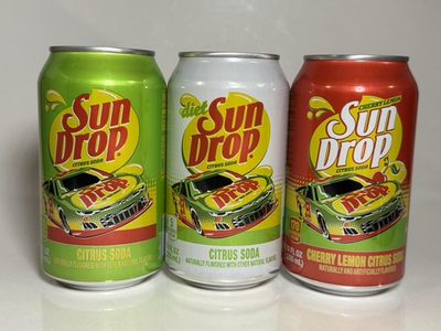#ad Lot Of 3 Dale Jr #8 Edition Sun Drop Diet Cherry Sun Drop 12oz Can Unopened $15.88