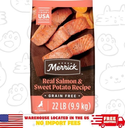 Merrick Grain-Free Chicken-Free Real Salmon & Sweet Potato Dry Dog Food, 22lb