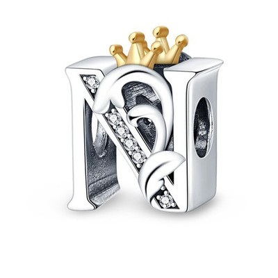 Initiale N S925 Sterling Silber Armband Charm