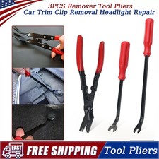 3Pcs Car Trim Clip Upholstery Removal Tool Door Panel Fastener Pin Pliers Puller