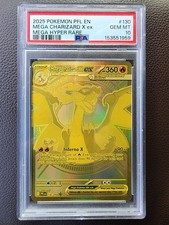 Mega Charizard X ex 130/094 Me02: Phantasmal Flames Holo, freshly graded