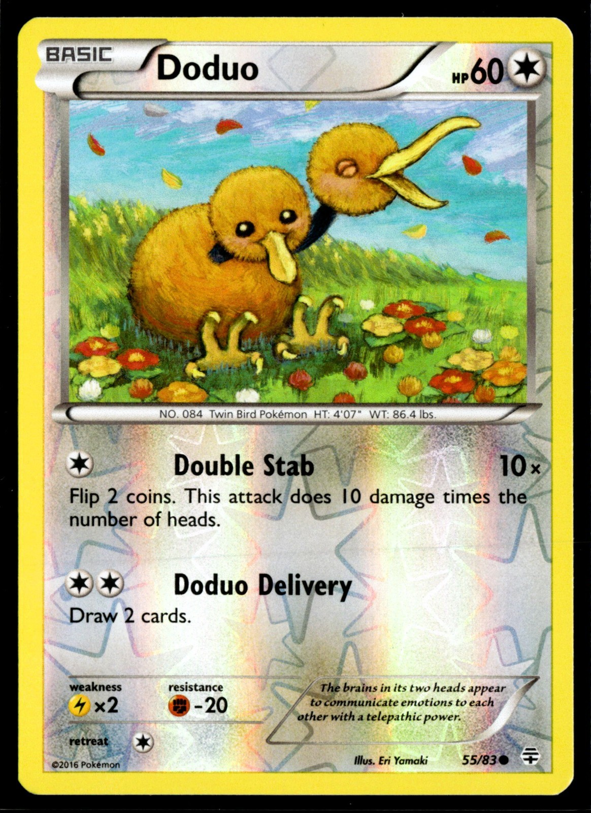 2016 TCG Pokémon #55 Doduo 55/83 Reverse Holo Generations