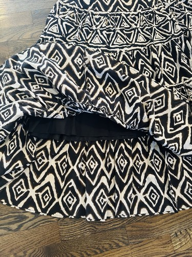 Ralph Lauren Damen Rock Stufen Maxi Schwarz & Braun Baumwolle A-Linie Größe L - Bild 3 von 5