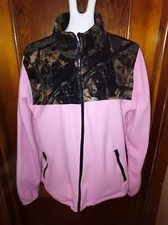 Trail Crest Ladies Soft Shell Fleece Full Zip Camouflage Jacket Pink Size Small