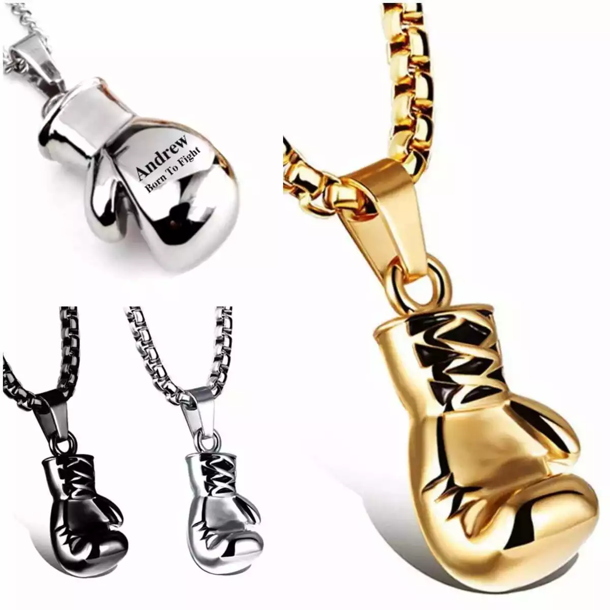 Personalised boxing glove necklace deals