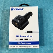 Just Wireless - FM Transmitter: USB Car Charger (3.5mm Jack Included, USB Port)
