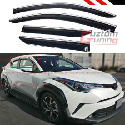 FOR 2018-2022 TOYOTA C-HR CHR CHROME TRIM WINDOW VISOR VENT SHADE RAIN GUARD