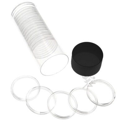 20 AirTite H$5ML Direct Fit 1oz Silver Maple Coin Holders & Black Capsule Tube