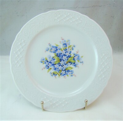 Schumann Bavaria Arzberg Germany FORGET ME NOT White Rim Salad Plate(s) EXC RARE