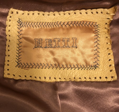 NETTI  Handmade Yellow Leather Vest With Beaded Trim And Fringe Size Medium - Picture 8 of 9