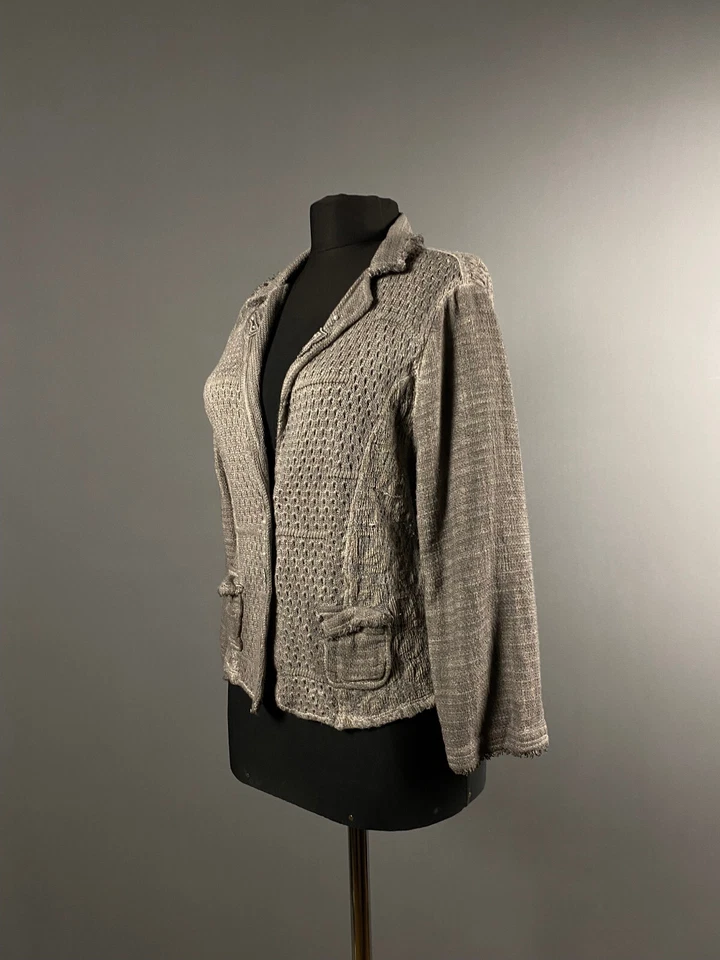 Blusa Capri Cardigan Camisa Top Elisa Cavaletti Mujer Gris Ligera Talla L Foto 3 de 4