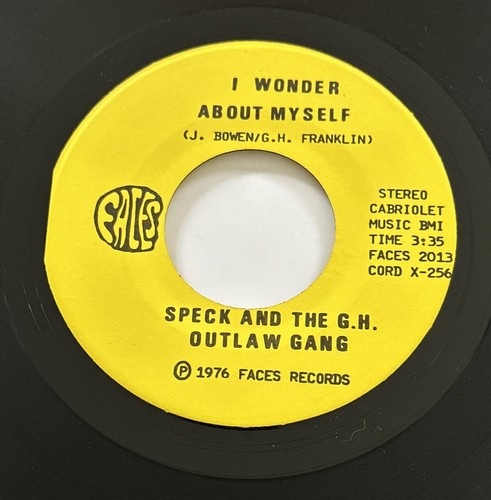 Speck And The G.H. Outlaw Gang - I Wonder About Myself 7” Vinyl Soul Funk EX - Picture 3 of 5