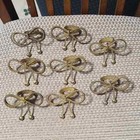 Gold Braided Rope Bow Napkin Rings Set of 8 Metal Table Holiday